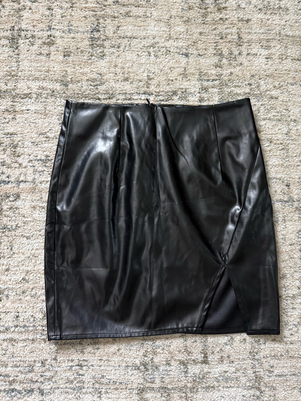 Faux Leather Black Mini Skirt | S